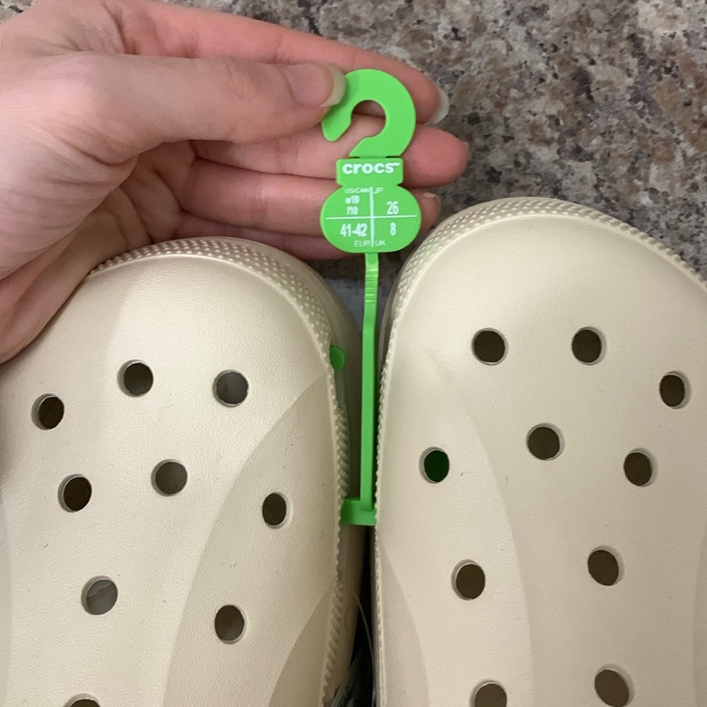 Beige / Tan Platform Crocs - Picture 6 of 14